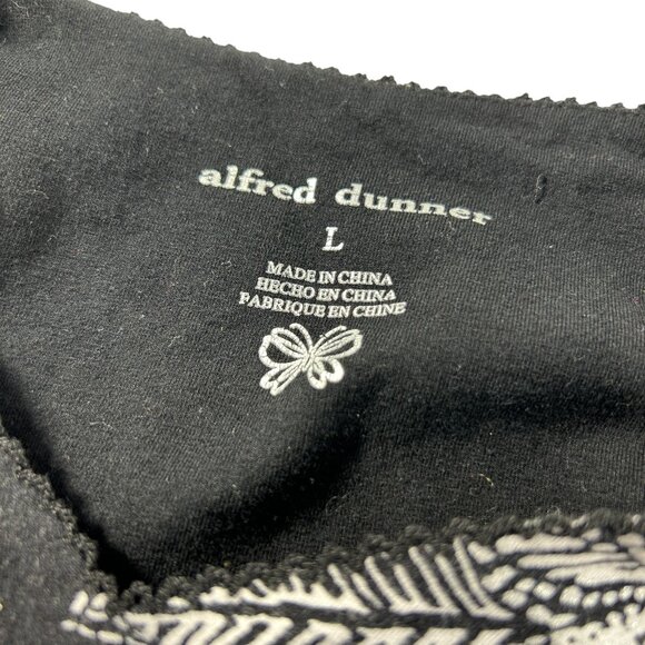 Alfred Dunner Black White Floral Size Large Pullover 3/4 Sleeves Top Shirt - Picture 4 of 8